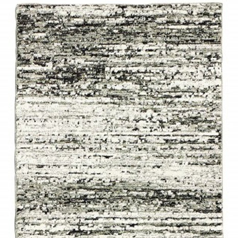 2' X 8' Gold And Slate Abstract Runner Rug